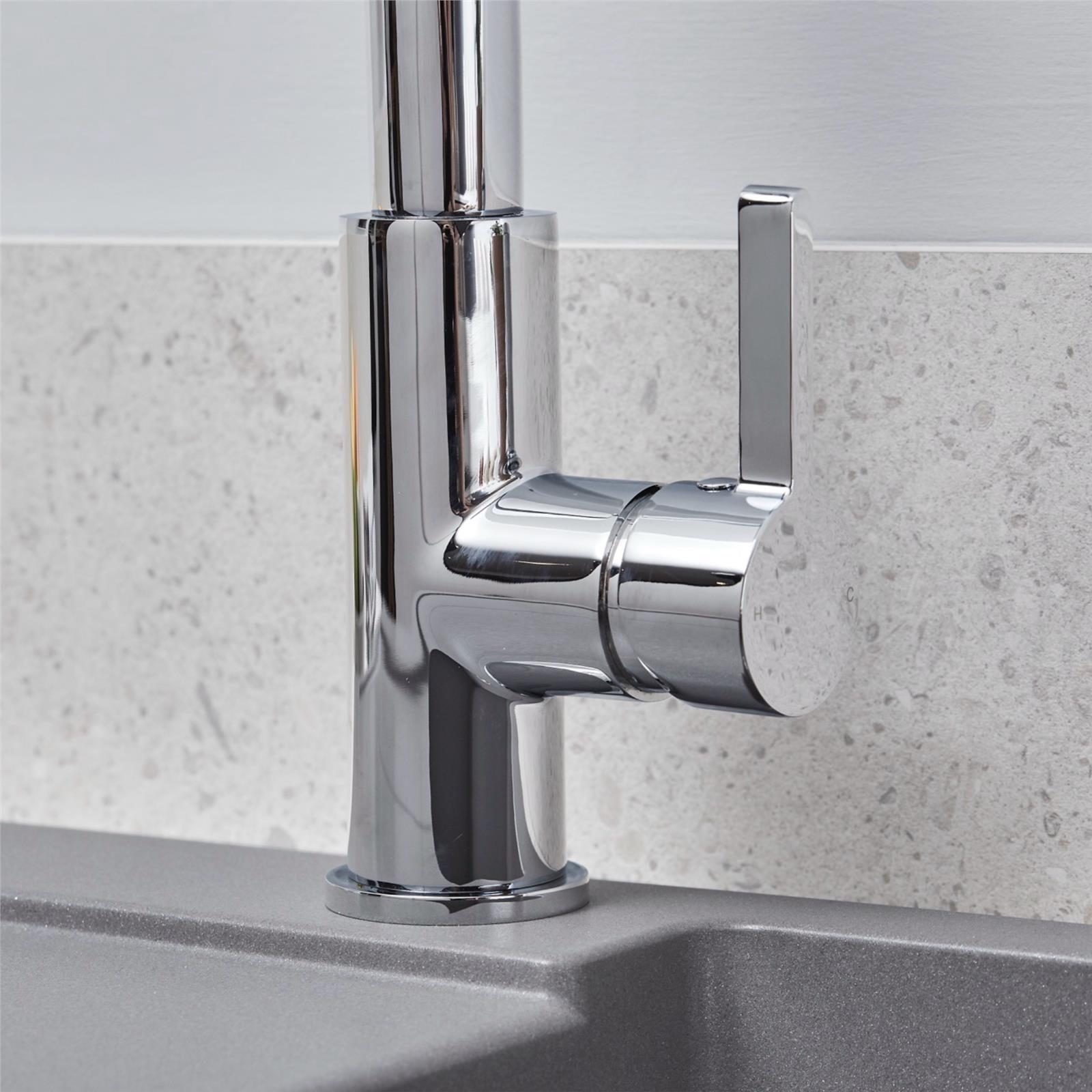 Liquida W25CH 360 Degree Swivel Spout Chrome Kitchen Mixer Tap